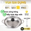 Nồi lẩu inox 26cm nắp kính - Tặng kèm vá lẩu, siêu bền, giá ưu đãi 58k