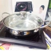 Nồi Lẩu Inox 28cm Nắp Kính Dày Dặn - Dùng cho mọi loại bếp, giảm giá 48k 3