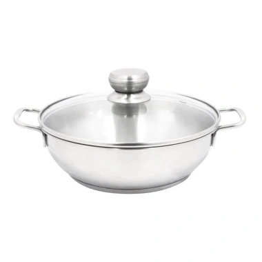 Nồi Lẩu Inox 28cm Nắp Kính Dày Dặn - Dùng cho mọi loại bếp, giảm giá 48k