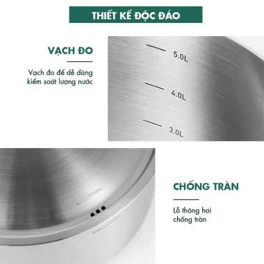 Nồi lẩu inox 3 lớp nguyên khối Edelkochen All Day 24cm - Giá ưu đãi 1.38tr