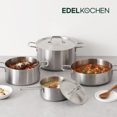 Nồi lẩu inox 3 lớp nguyên khối Edelkochen All Day 24cm - Giá ưu đãi 1.38tr