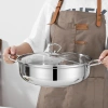 Nồi lẩu inox 304 chống dính 27cm, nắp kính đậy, 2 quai cầm - phù hợp mọi bếp, chỉ 109.000 VND