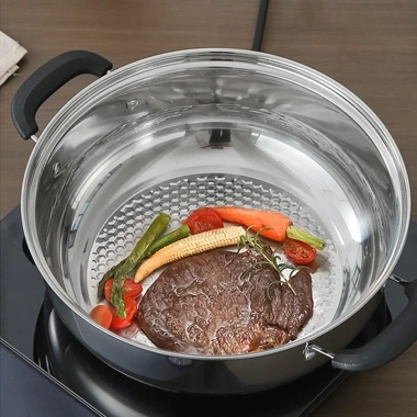 Nồi lẩu inox 304, chống dính, nắp kính, dùng mọi bếp 28‑32cm - Giá chỉ 189.999₫