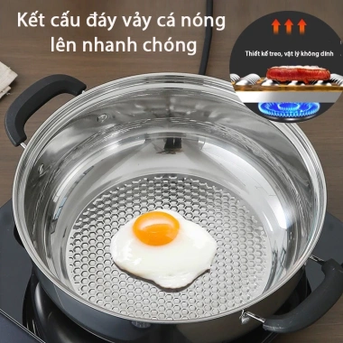 Nồi lẩu inox 304, chống dính, nắp kính, dùng mọi bếp 28‑32cm - Giá chỉ 189.999₫