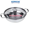 Nồi lẩu inox 304 Korichi 30cm - Dùng mọi bếp, nhanh sôi, đáy sần chống cháy, chịu nhiệt tốt, giá chỉ 142.000 2