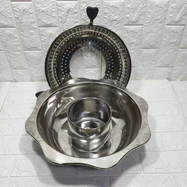 Nồi Lẩu Inox Đa Năng 2 Tầng 32cm Hàn Quốc - Dùng Trên Mọi Loại Bếp, Giá 229k