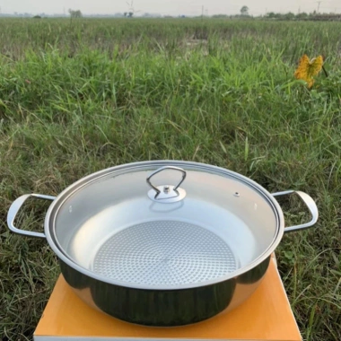 Nồi lẩu inox đáy 30cm đa năng, tiện lợi cho bếp, giá 99.000đ, giảm giá hấp dẫn