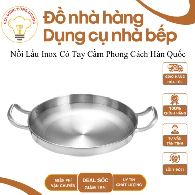 Nồi lẩu inox dày hai tay cầm phong cách Hàn Quốc – Giá 170.000₫, ưu đãi hấp dẫn