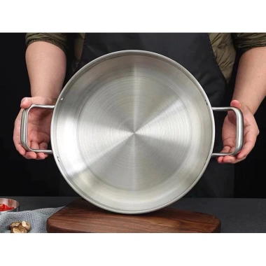 Nồi lẩu inox dày hai tay cầm phong cách Hàn Quốc – Giá 170.000₫, ưu đãi hấp dẫn