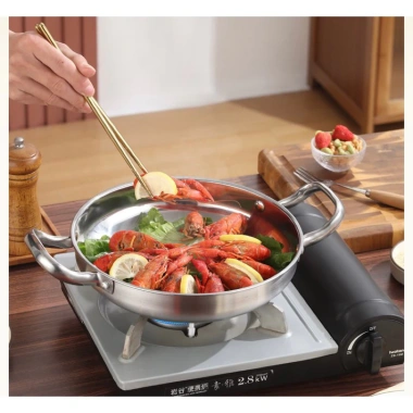 Nồi lẩu inox dày hai tay cầm phong cách Hàn Quốc – Giá 170.000₫, ưu đãi hấp dẫn