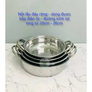 Nồi lẩu inox đáy rộng 20-26cm thiết kế bền bỉ chịu nhiệt, giá chỉ 73.150₫
