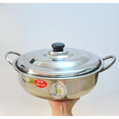 Nồi lẩu inox đáy rộng 20-26cm thiết kế bền bỉ chịu nhiệt, giá chỉ 73.150₫