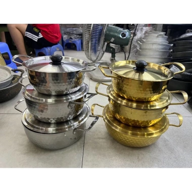 Nồi lẩu inox Hàn Quốc cao cấp - Nhiều kiểu dáng, kích cỡ - Giá ưu đãi 150.000₫ (đã giảm từ 184.500₫)