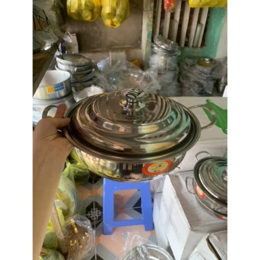 Nồi lẩu inox sáng bóng Tiên Đạt – Dùng được bếp gas, có hông ngoài, size 20‑30cm, giảm giá còn 76.500₫