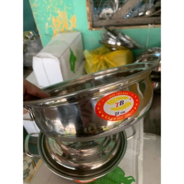 Nồi lẩu inox sáng bóng Tiên Đạt – Dùng được bếp gas, có hông ngoài, size 20‑30cm, giảm giá còn 76.500₫
