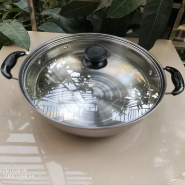 Nồi lẩu inox vung kính 28cm dày dặn, chất lượng cao, giá chỉ 52.000đ