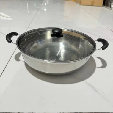 Nồi lẩu inox vung kính 28cm dày dặn, chất lượng cao, giá chỉ 52.000đ