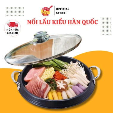 Nồi Lẩu Kim Chi Tokbokkki Đa Năng Hàn Quốc 26-28cm Kèm Nắp Banacook Giá 249k