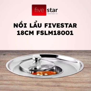 Nồi lẩu nón Fivestar 18cm inox, dùng tốt trên bếp từ - Giá ưu đãi 249.000 VND