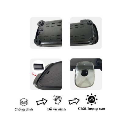 Nồi lẩu nướng 2 in 1 Lớn đa năng 2 ngăn - Giá ưu đãi 315.000 VND, tiết kiệm năng lượng cho gia đình