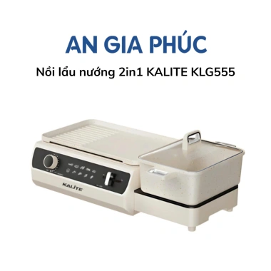 Nồi lẩu nướng 2in1 KALITE KLG555 2.200W - Chống dính ceramic, giá chỉ 1.69 triệu