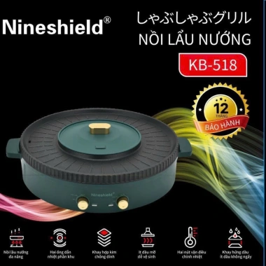 Nồi lẩu nướng 2in1 Nineshield KB518 - Bảo hành 12 tháng, Giá chỉ 800.000đ 10