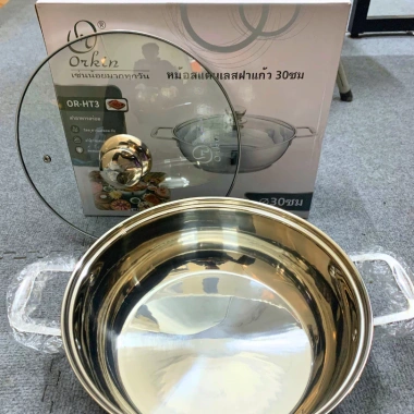 Nồi Lẩu Thái ORKIN 3 Đáy iNOX 304 - Đường Kính 30cm, Dùng Được Mọi Loại Bếp, Giá Ưu Đãi 335.000 VNĐ