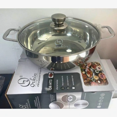 Nồi Lẩu Thái ORKIN 3 Đáy iNOX 304 - Đường Kính 30cm, Dùng Được Mọi Loại Bếp, Giá Ưu Đãi 335.000 VNĐ