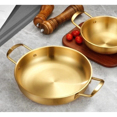 Nồi lẩu thép không gỉ mạ vàng phong cách Hàn Quốc - Chỉ 99.000đ, giảm 21.780đ