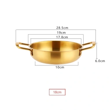 Nồi lẩu thép không gỉ mạ vàng phong cách Hàn Quốc - Chỉ 99.000đ, giảm 21.780đ