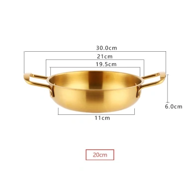 Nồi lẩu thép không gỉ mạ vàng phong cách Hàn Quốc - Chỉ 99.000đ, giảm 21.780đ