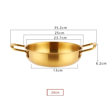 Nồi lẩu thép không gỉ mạ vàng phong cách Hàn Quốc - Chỉ 99.000đ, giảm 21.780đ
