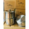 Nồi luộc gà 30cm inox cao cấp, nắp kính cường lực, dùng được bếp gas & bếp từ