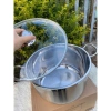 Nồi luộc gà 30cm inox cao cấp, nắp kính cường lực, dùng được bếp gas & bếp từ 2