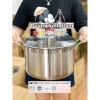 Nồi luộc gà 30cm inox cao cấp, nắp kính cường lực, dùng được bếp gas & bếp từ 5