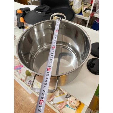 Nồi luộc gà 30cm inox cao cấp, nắp kính cường lực, dùng được bếp gas & bếp từ 7