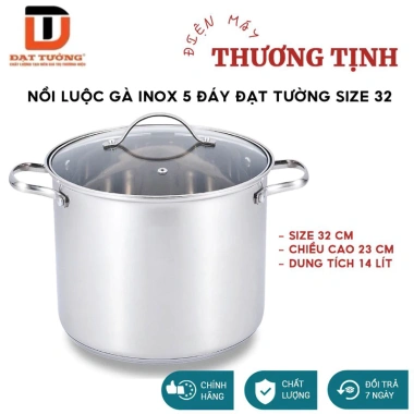 Nồi luộc gà 5 đáy đạt tường size 32 - Hàng chính hãng, giá tốt 654.000₫