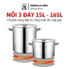 Nồi luộc gà bếp từ 3 đáy inox 15L-165L Gorilla Chef - Giá chỉ 599k, dùng cho bếp gas