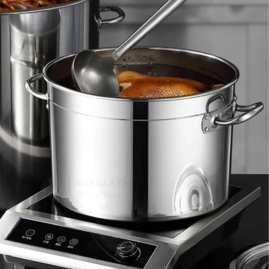 Nồi luộc gà bếp từ 3 đáy inox 15L-165L Gorilla Chef - Giá chỉ 599k, dùng cho bếp gas