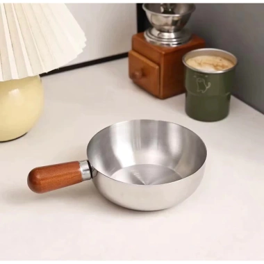 Nồi mini inox 14cm cán gỗ chống bỏng - Nấu mì, đun sữa, làm sốt - Dùng gas & bếp từ - 25.650 VND 8