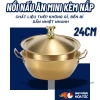 Nồi mini thép không gỉ kèm nắp, nấu lẩu mì cay soup, dùng mọi bếp, giá 87k