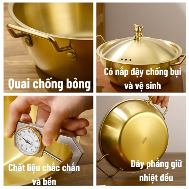 Nồi mini thép không gỉ kèm nắp, nấu lẩu mì cay soup, dùng mọi bếp, giá 87k 6 Nồi mini thép không gỉ kèm nắp, nấu lẩu mì cay soup, dùng mọi bếp, giá 87k 6