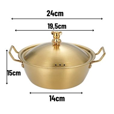Nồi mini thép không gỉ kèm nắp, nấu lẩu mì cay soup, dùng mọi bếp, giá 87k