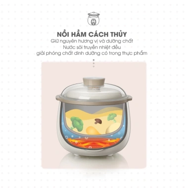 Nồi Nấu Chậm 0.8L BEAR SUBE001 + Máy Xay Ăn Dặm B06V1 - Giá 1.143.000₫, cho bé 5