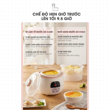 Nồi Nấu Chậm 0.8L BEAR SUBE001 + Máy Xay Ăn Dặm B06V1 - Giá 1.143.000₫, cho bé 6