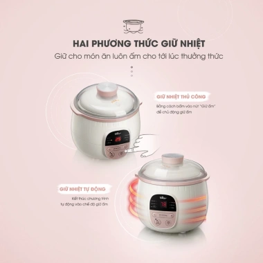 Nồi Nấu Chậm 0.8L BEAR SUBE001 + Máy Xay Ăn Dặm B06V1 - Giá 1.143.000₫, cho bé 7