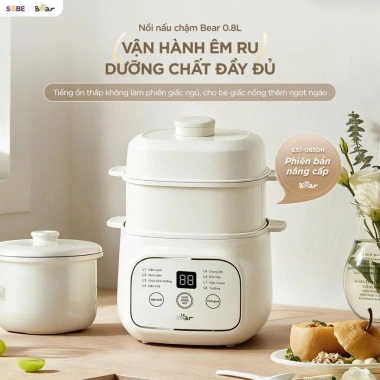 Nồi nấu chậm BEAR 0.8L EST-085DH - Chưng yến cách thủy cho bé, giàu dưỡng chất, BH 18 tháng, giá 570.000 VNĐ