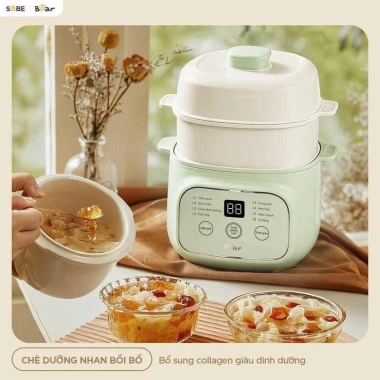 Nồi nấu chậm BEAR 0.8L EST-085DH - Chưng yến cách thủy cho bé, giàu dưỡng chất, BH 18 tháng, giá 570.000 VNĐ