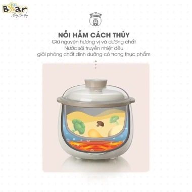 Nồi Nấu Chậm Bear 0.8L - Nấu Cháo, Hấp, Hầm, Chưng Yến, Giá Ưu Đãi 530.000₫ 4