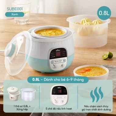 Nồi Nấu Chậm Bear 0.8L - Nấu Cháo, Hấp, Hầm, Chưng Yến, Giá Ưu Đãi 530.000₫ 10